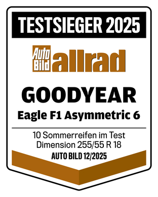 Testsieger 2025 Goodyear Eagle F1 Asymmetric 6